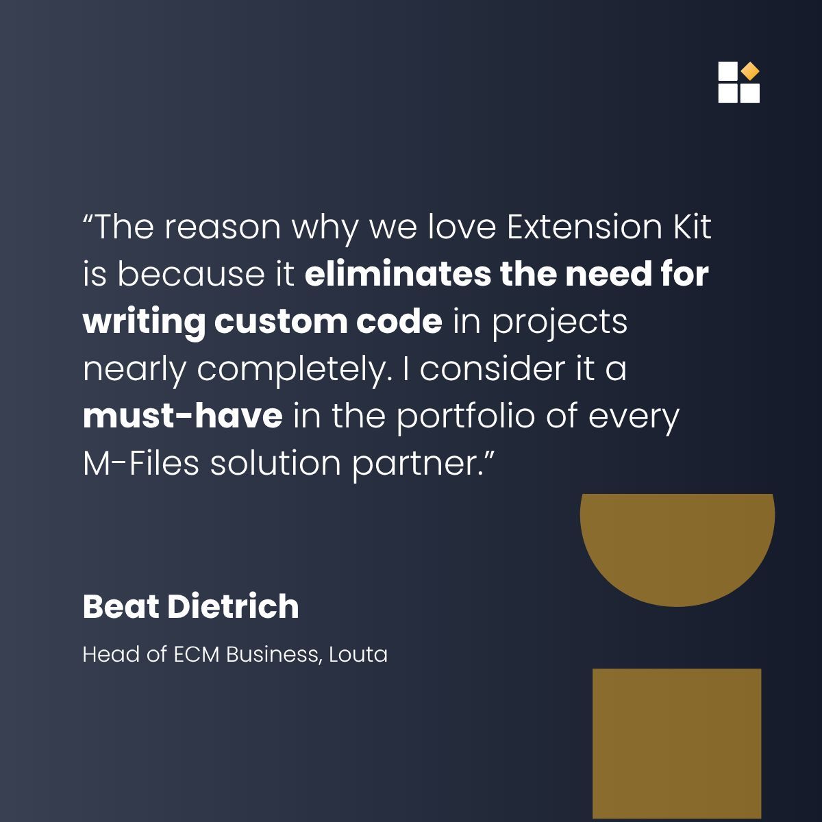 unitflyaddons's tweet image. Why is #ExtensionKitCore a must-have for every #MFiles solution partner?
Because it helps deliver more value, faster.

✅ Complete projects more efficiently
✅ Offer customers advanced capabilities
✅ Enhance every implementation

Start your free trial ➡️ buff.ly/fYBfseg