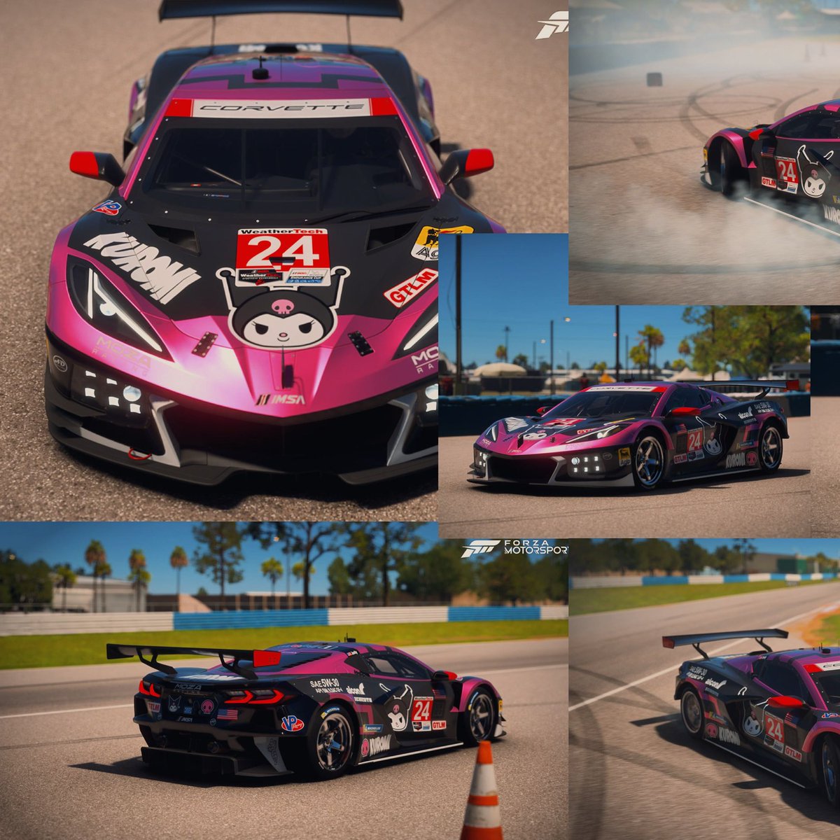 AD_LiveryDesign's tweet image. Recent livery commission for someone in a racing series based around Kuromi from Hello kitty. Edits were made by the client. Livery is available in @ForzaMotorsport @ForzaMotorDEU @ForzaMotorEsp 

GT: Andrew9565