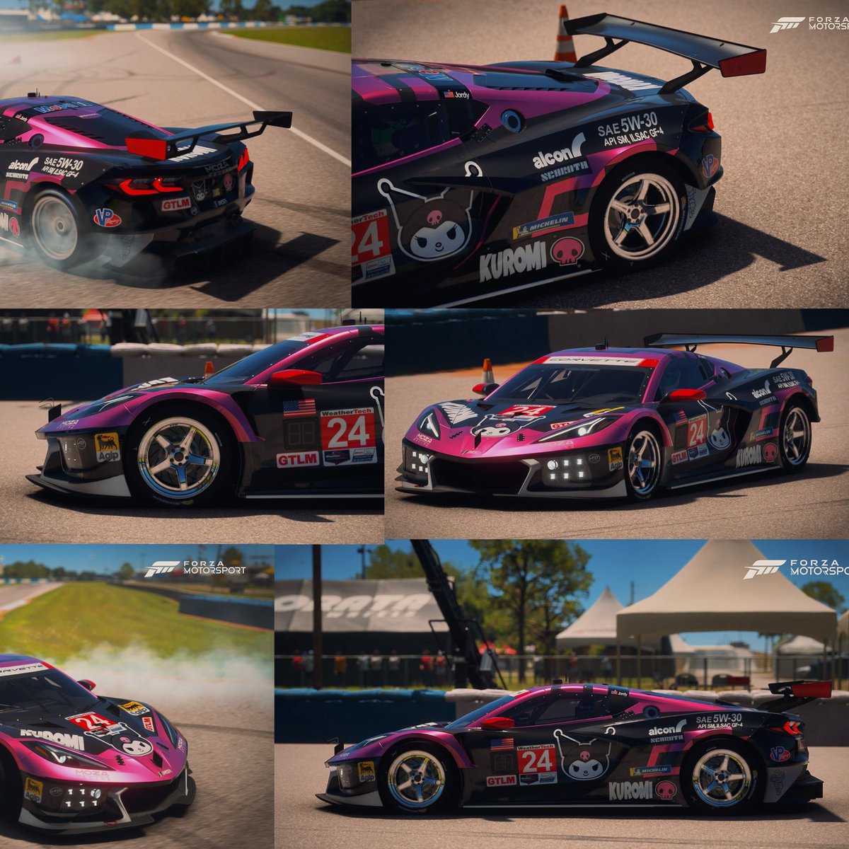 AD_LiveryDesign's tweet image. Recent livery commission for someone in a racing series based around Kuromi from Hello kitty. Edits were made by the client. Livery is available in @ForzaMotorsport @ForzaMotorDEU @ForzaMotorEsp 

GT: Andrew9565