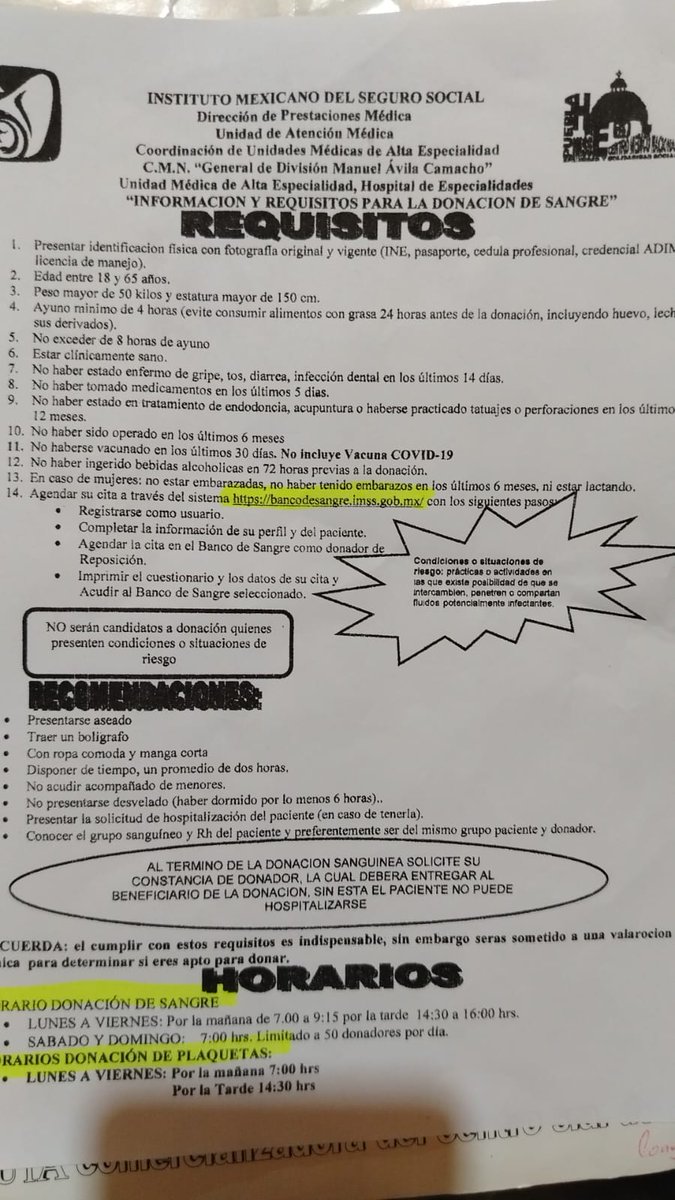 #ServicioSocial 🩸 || Se solicitan donadores de sangre de cualquier tipo para Concepcion Aguilar Camarillo, quien está internada HE CMN Puebla, servicio de Otorrinolaringología No. SS 6293766170.