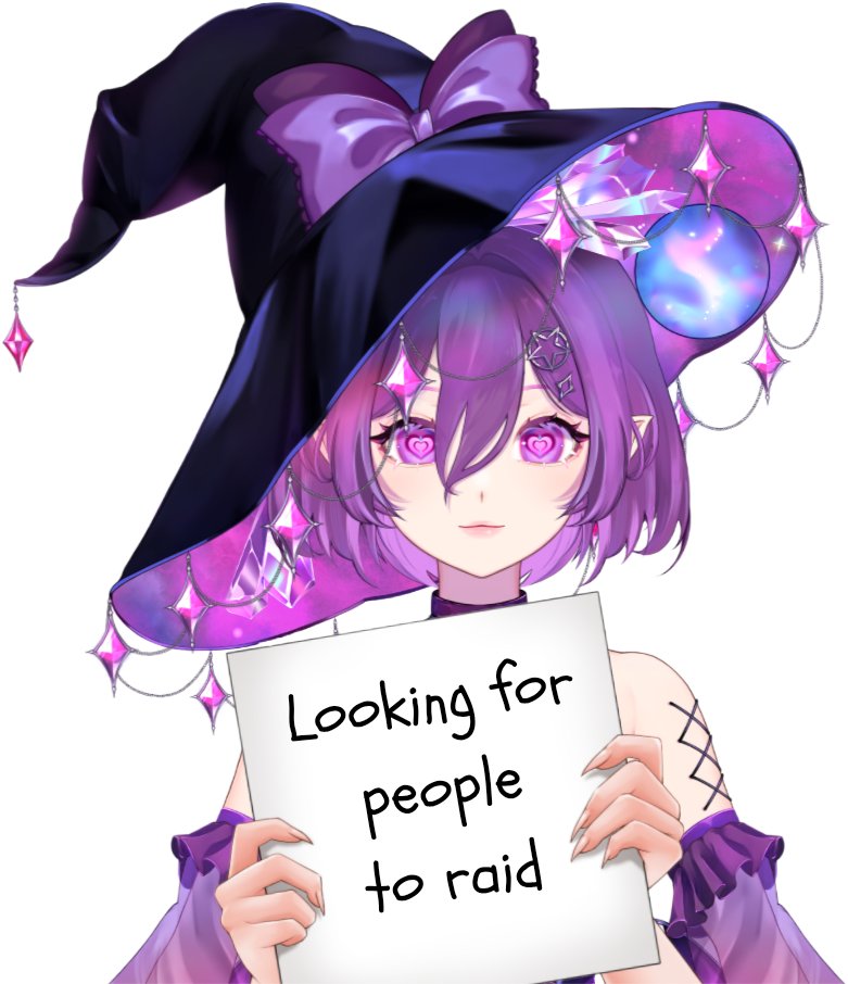 I want to raid YOU! 💜🔮

with my return to streaming coming VERY soon I'm looking for people to raid at the end of my streams, so drop your twitch👀