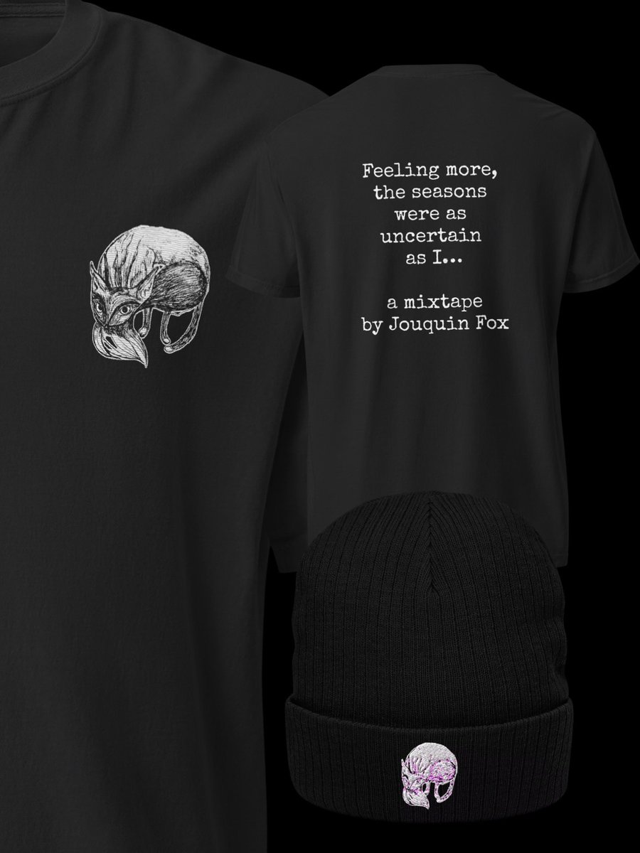 OUT 12/15: MY NEXT MIXTAPE “Feeling more, the seasons were as uncertain as I” DROPPING ON <a href="/BearToothTapes/">BearTooth Collective</a> BANDCAMP AND MY WEBSITE!! You can find the tracklist on the second picture, and that snazzy merch you see on the third picture? On my shop NOW jouquinfox-shop.fourthwall.com