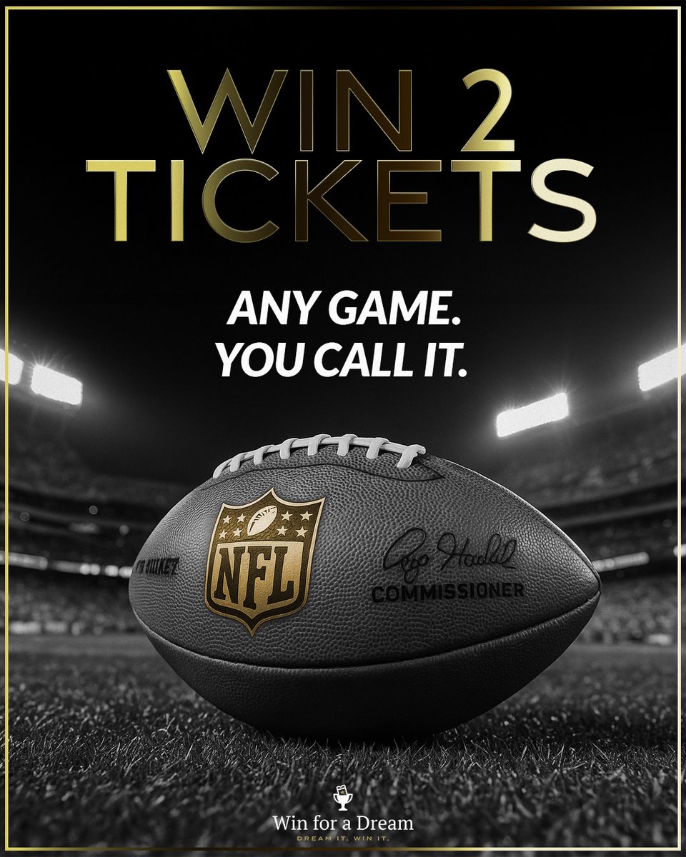 Your dream game, your call. 🏈
Win 2 exclusive tickets to any NFL game this season.

#NFL #Giveaway