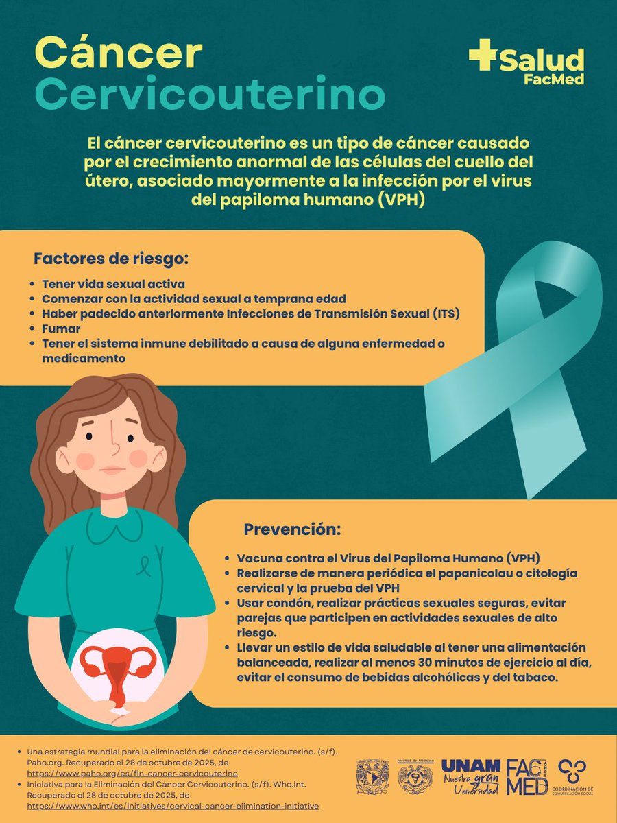 FacMedicinaUNAM's tweet image. 💚 El Cáncer Cervicouterino se puede prevenir. Vacúnate contra el VPH, realiza tus chequeos periódicos y protege tu bienestar. Cuidar tu salud es un acto de amor propio. ✨

#SomosFacMed #MásSalud #CancerCervicouterino
