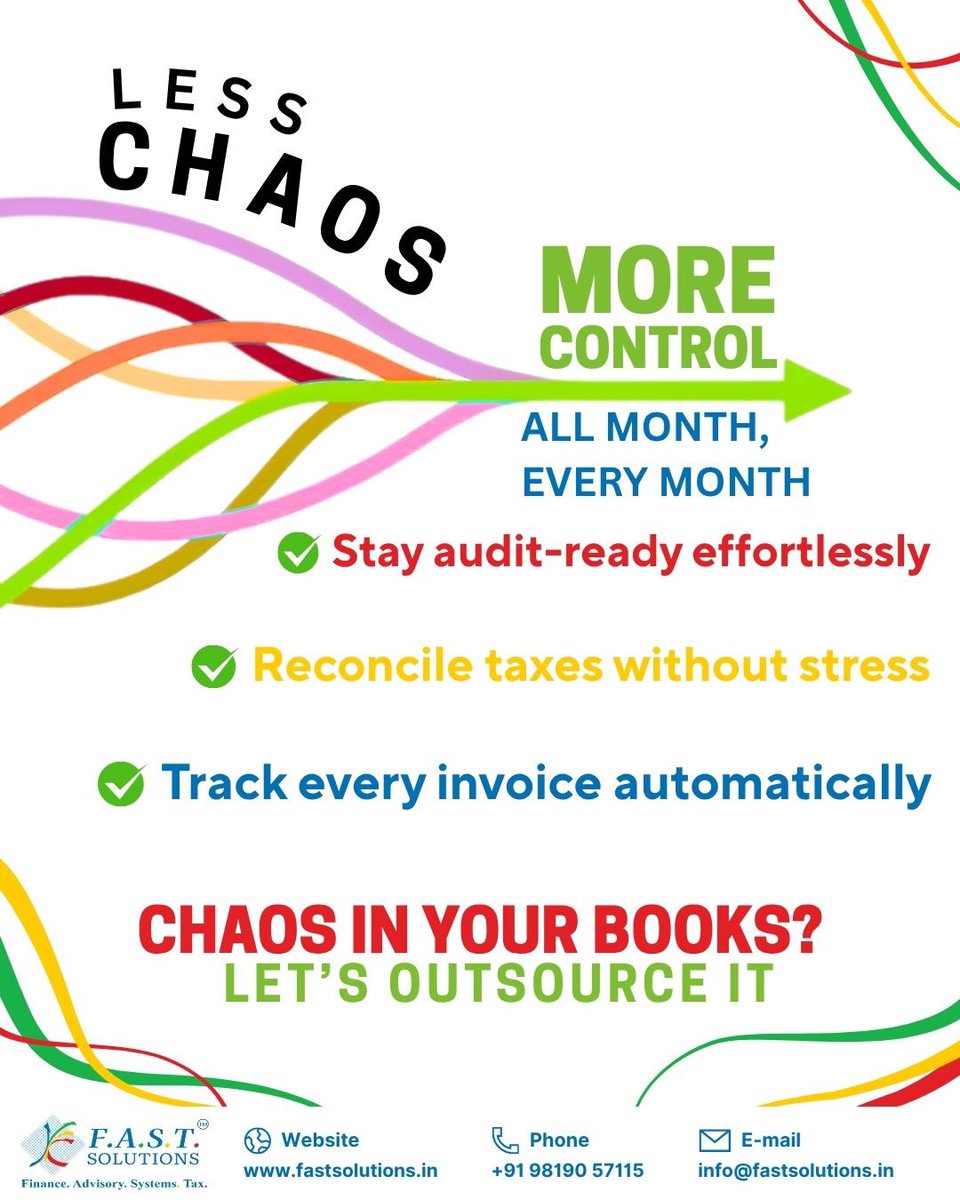 FASTSolutionsI1's tweet image. Business gets easier when your financial backend is handled by experts. Let efficiency become your new normal.
Take the first step—contact FAST Solutions today.

#Fastsolutions #Tax #SmartCompliance #BusinessGrowth #Taxconsultant #MSME #BusinessMadeSimple #fastsolutions