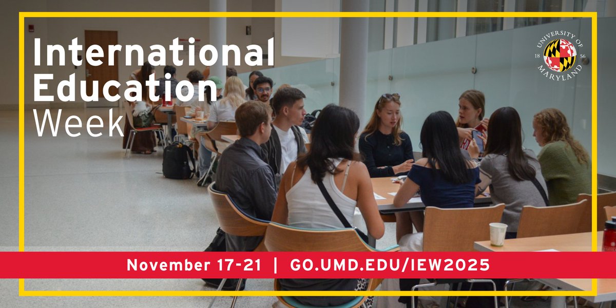 🌍 International Education Week starts TODAY at <a href="/UofMaryland/">Univ. of Maryland</a>! We are celebrating global learning, cross-cultural exchange and the diverse perspectives that strengthen our campus community all week long. Explore #IEW2025 events happening across campus: go.umd.edu/IEW2025