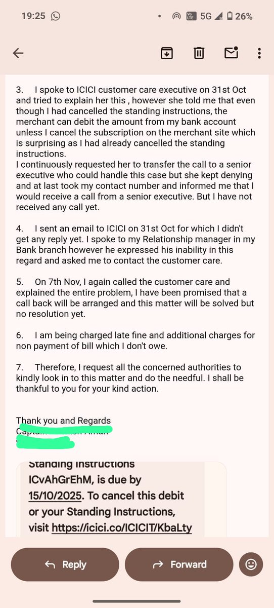 AmanAashishoct's tweet photo. @ICICIBank_Care @ICICIBank @RBI @NCPAHQIndia @FinMinIndia @CrpcIN 
This is how low ICICI Bank can stoop. Being charged fraudulently for monthly subscription of @Adobe  which I hv already cancelled in July before the end of free period. 
No response yet after multiple mail &amp; call https://t.co/9ncPIPels6