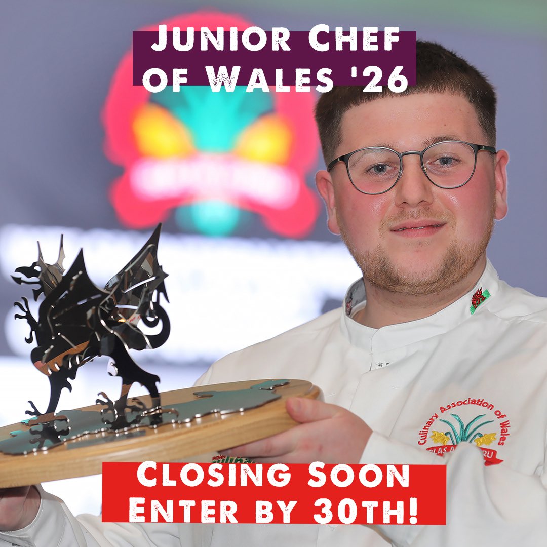 👨‍🍳 Junior Chef of the Year 2025 – Entries Close 30 Nov! 👩‍🍳
Think you’ve got what it takes? There’s still time to enter and showcase your skills. 

🗓️ Deadline: 30 Nov
👉 Apply online + email menus
culinaryassociation.wales/competitions-h…

📧office@culinaryassociation.wales