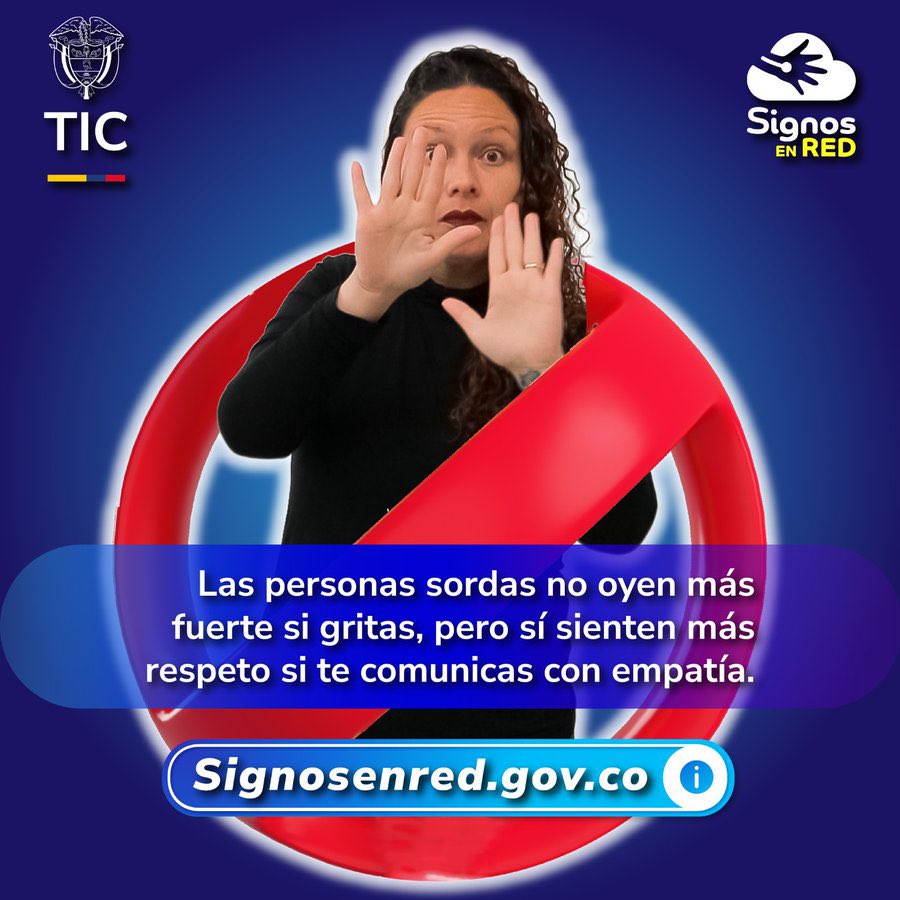 TalentoDigCol's tweet image. 🧏 La empatía se entiende sin ruido
Gritar no acerca, comprender sí.
En Signos en Red promovemos la comunicación respetuosa y accesible.    signosenred.gov.co