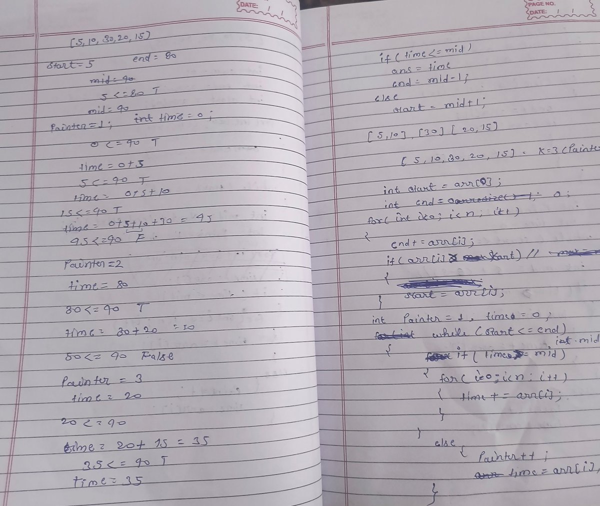 darshan20284172's tweet image. Day 2 of my DSA Build-in-Public Journey
Solved the Painter’s Partition Problem – II today (GFG Hard).
Made a few mistakes during the dry run, especially in sum resets and painter count  but fixing them helped me understand Binary Search on Answer much better
#DSA #BinarySearch