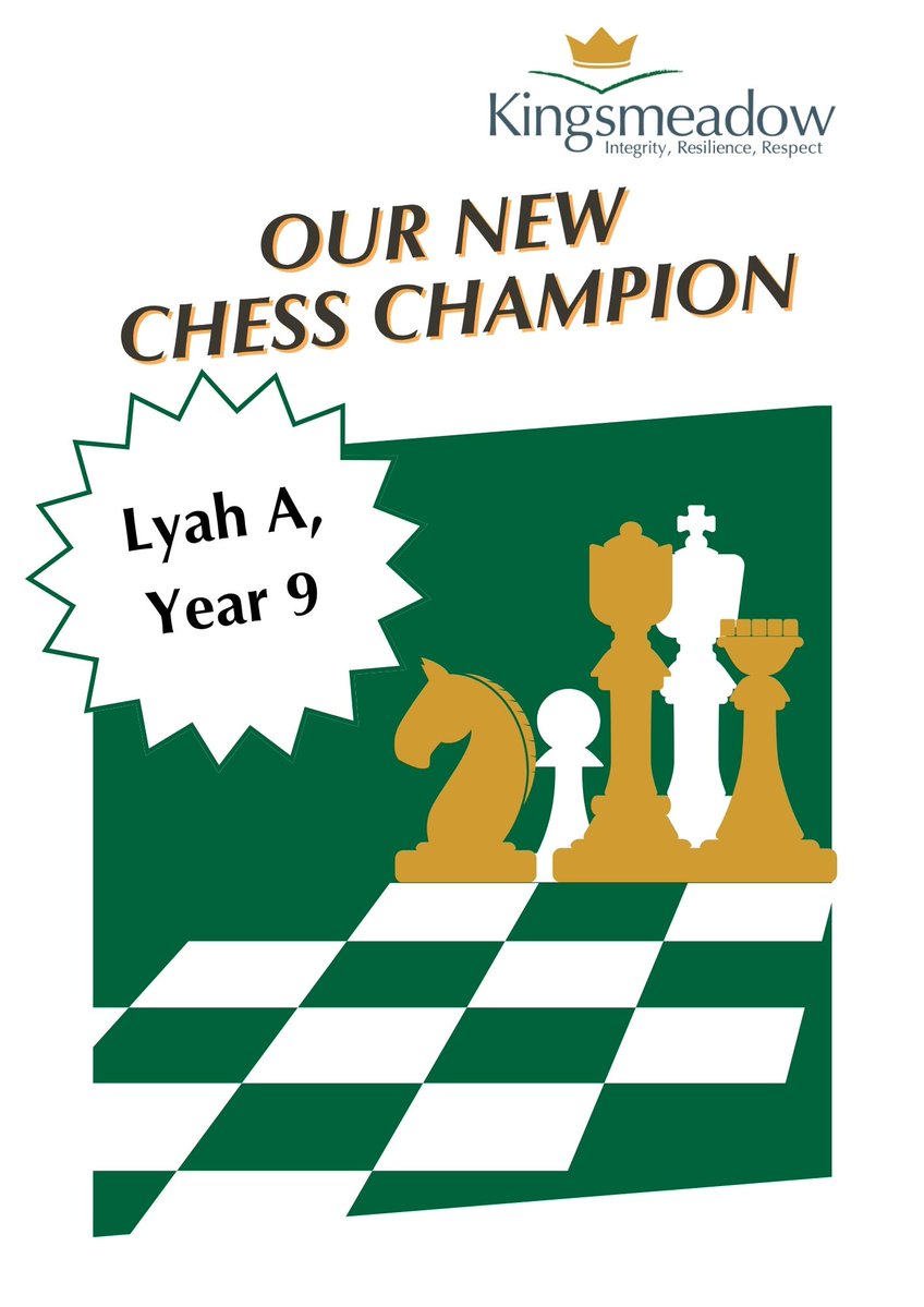 Our reigning chess champion, Mr Barrett, was defeated in a match last week during Games Club.  The new Kingsmeadow Community School Champion is Year 9 student, Lyad A. 👏👏👏
Mr Barrett says that he is not bitter, but that there will be a rematch. 😆😆
Well done Lyah!