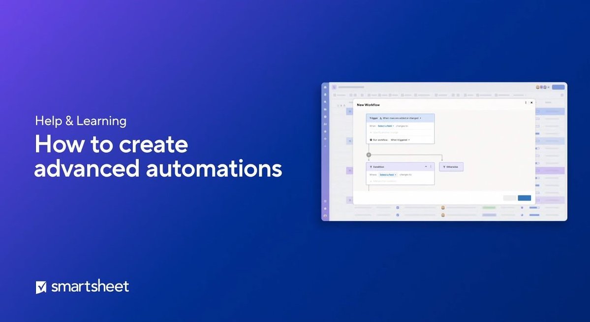 Smartsheet's tweet image. Smartsheet automations enables you to replace manual, repetitive tasks with flexible, automated workflows. ☑️ You can start from a template, set up a custom workflow or change to your sheet. Get started today: youtube.com/watch?v=n4cZuk…