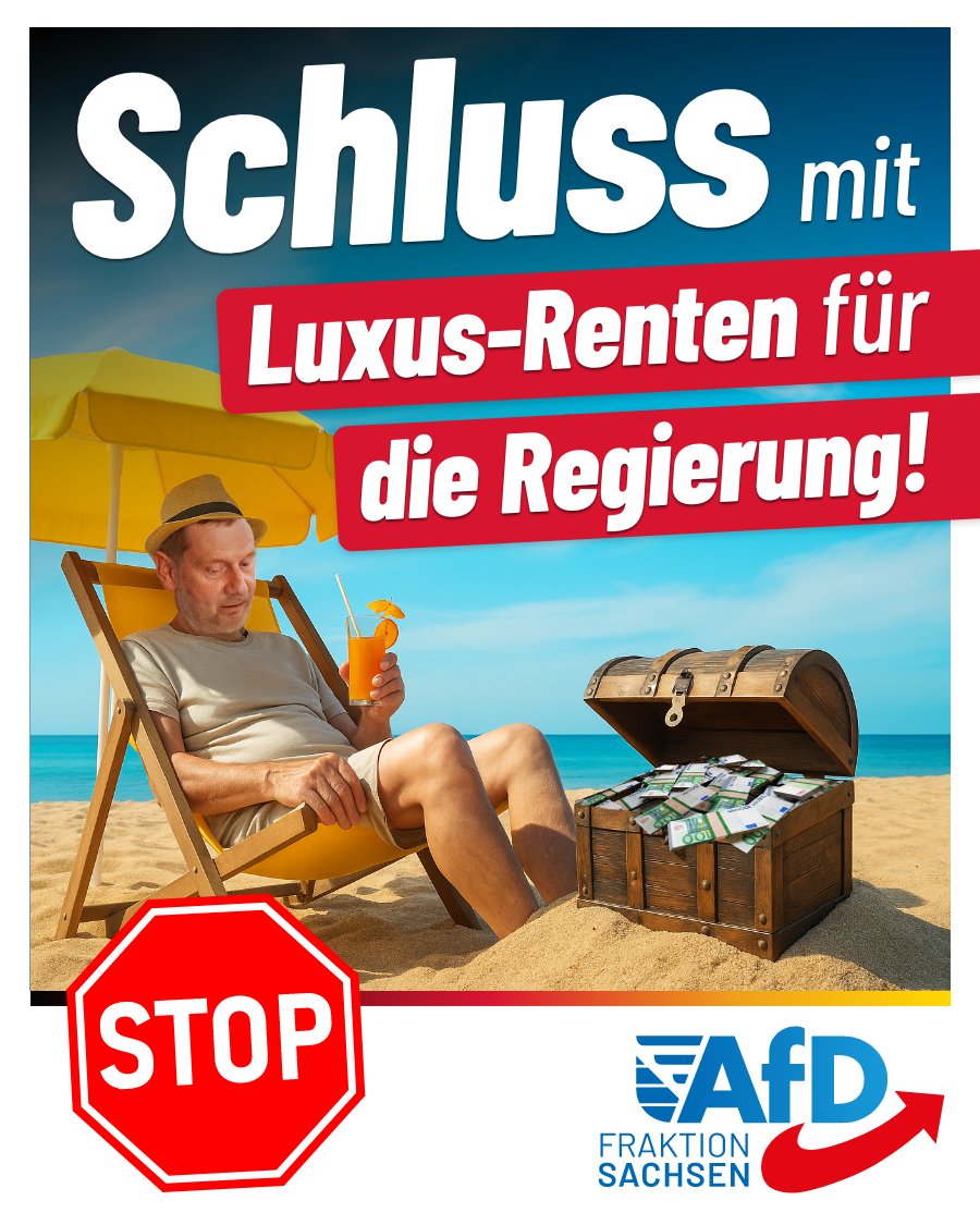 AfD_SLT's tweet image. Der sächsische #CDU-Ministerpräsident Michael Kretschmer hat in den vergangenen acht Jahren seiner Amtszeit bereits Pensionsansprüche von 11.076,92 Euro pro Monat gesammelt. Petra Köpping (#SPD), Barbara Klepsch (CDU) und Sebastian Gemkow (CDU) kommen auf 10.530,30 Euro…