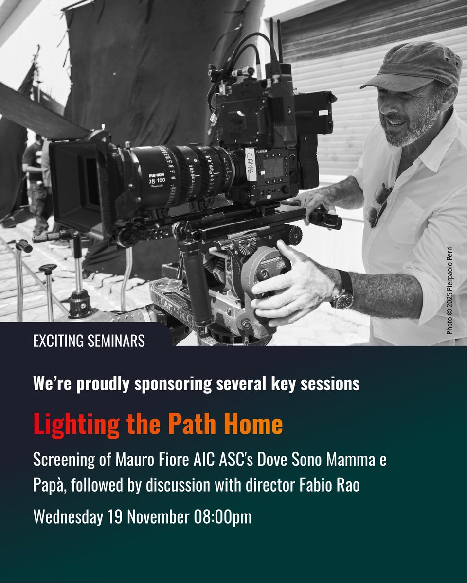 FUJIFILMProd's tweet photo. Join us at #Camerimage for 2 enlightening festival sessions & be our guest in the Fujifilm Lounge for talks, screenings, refreshments & more PLUS don't miss your chance to get hands-on with FUJIFILM GFX ETERNA 55! #camerimage2025 https://t.co/E63u4PfOlI
