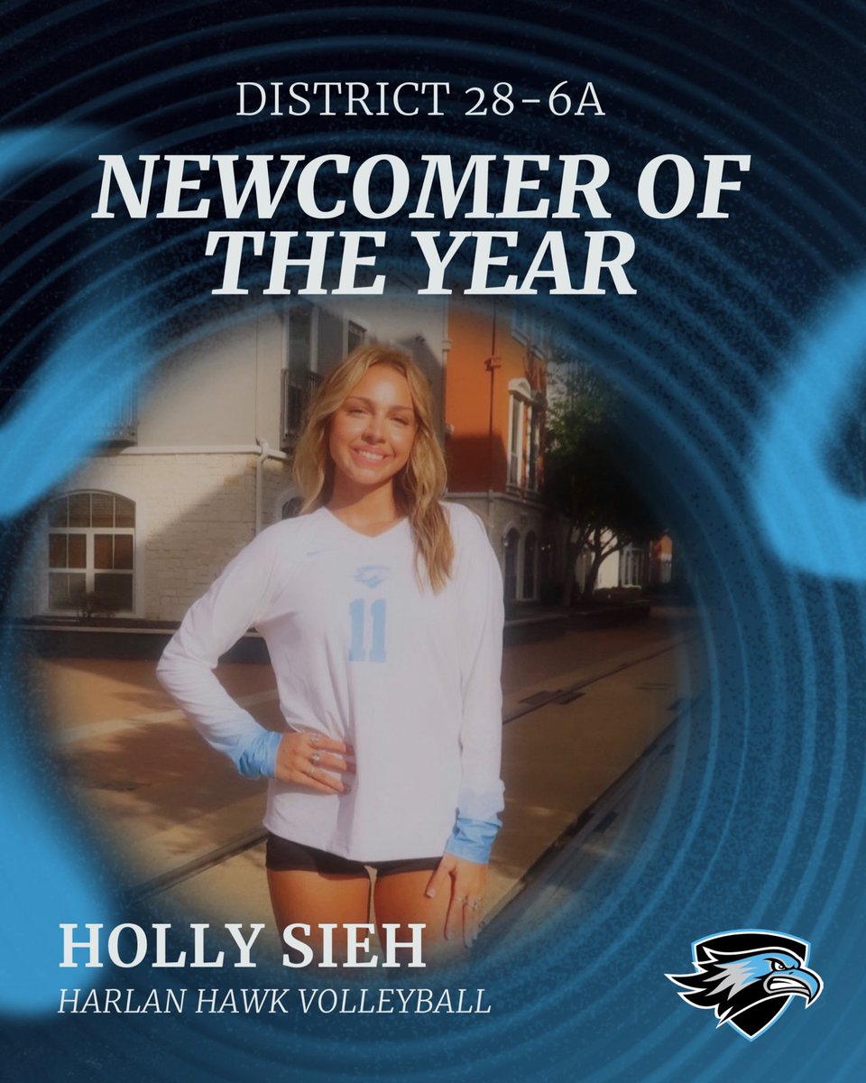 HarlanHawks_VB's tweet image. Congrats to Holly on earning 28-6A Newcomer of the Year 🏐 

#HawkYeah @NISDHarlan