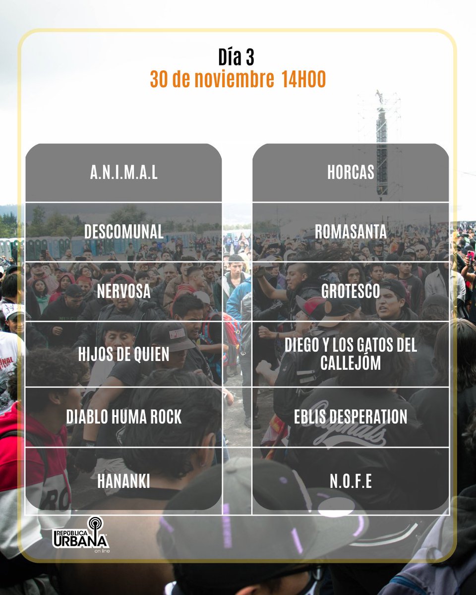 republica_urban's tweet image. 🎉 ¡YA ES OFICIAL! 🎸🔥
El Cartel del #Quitofest 2025 fue revelado por el alcalde y aquí te lo dejamos para que lo puedas compartir 😎💥
Nos vemos el 28, 29 y 30 de noviembre en el Parque Bicentenario para vivir el festival más importante del año 🫶🎶