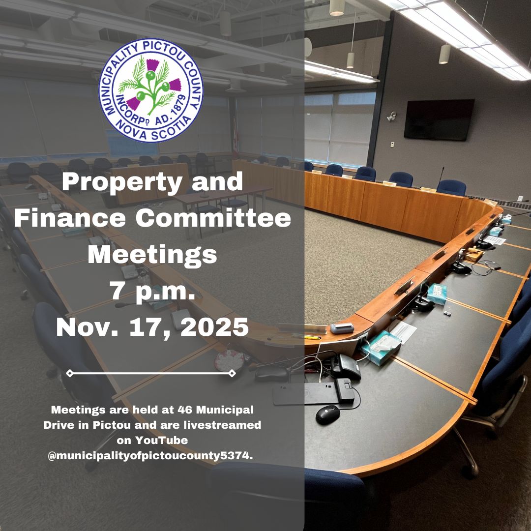 Our monthly property and finance meetings will be held this evening. You can find agendas for the meeting on our website at: munpict.ca/council/counci…