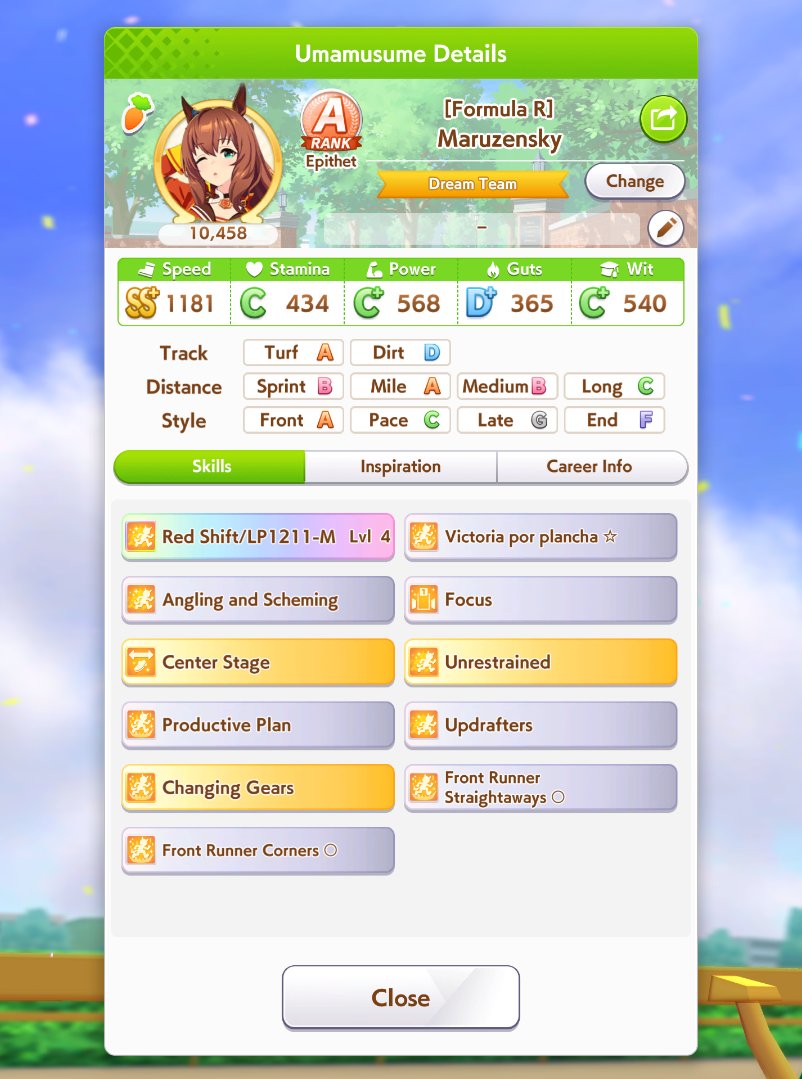 Nerianzzz's tweet image. ¡SEXTA UMA RANGO A!

La #UnityCup es una cosa bárbara. Las estadísticas se disparan fácilmente y es más fácil llegar a altos rangos. Aunque, realmente entrenar a Maruzensky es sencillo, ya que en el URA le conseguía buenas estadísticas, skills y buen rango. 

#umamusume