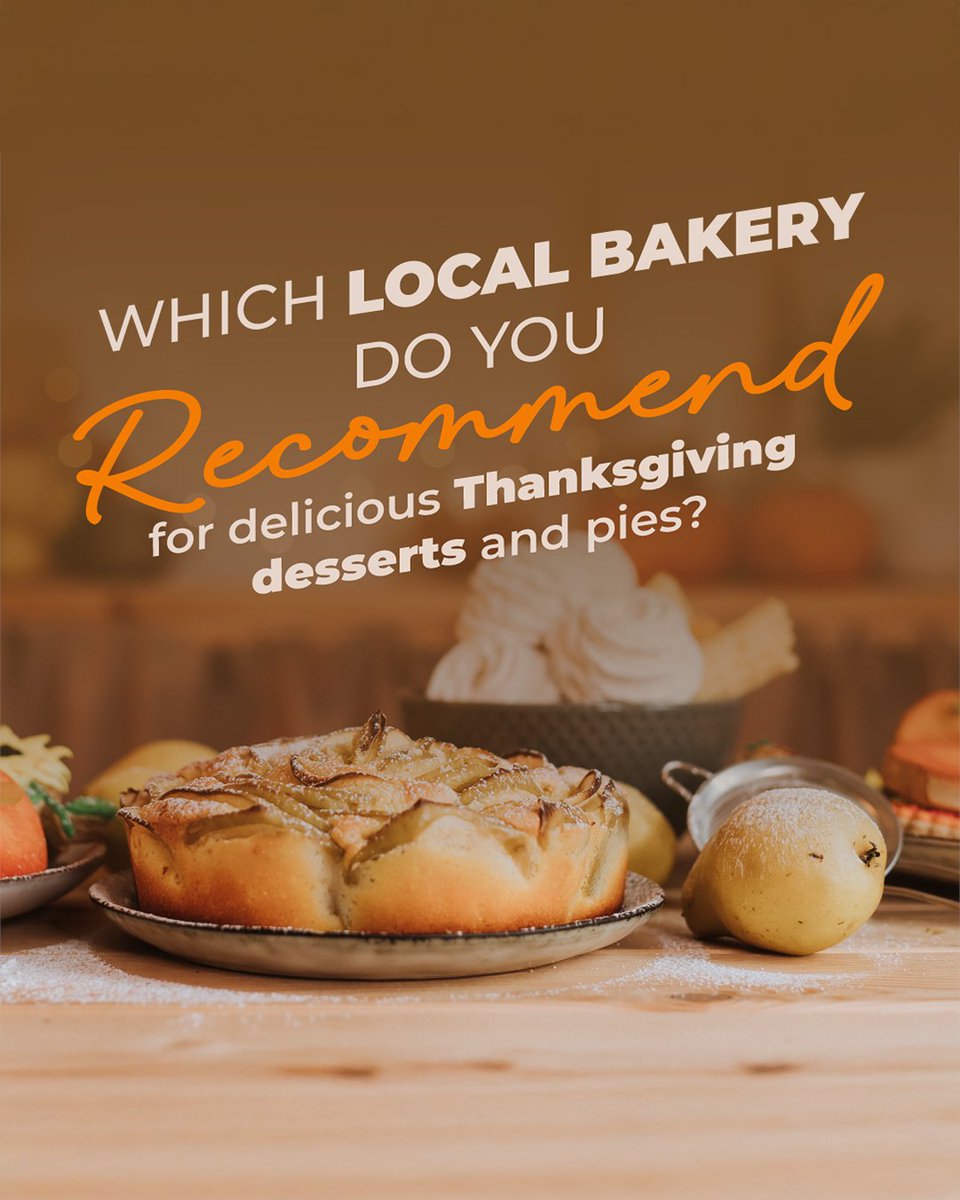 PortmanKen's tweet photo. 🥧🍰 Got a sweet tooth for Thanksgiving? 🍂🦃 

Share the love for your favorite neighborhood bakery that whips up scrumptious Thanksgiving desserts and pies! 

Whether it's a divine pecan pie or a heavenly pumpkin cheesecake, let's help each other satisfy those https://t.co/yOzv0e7lIO