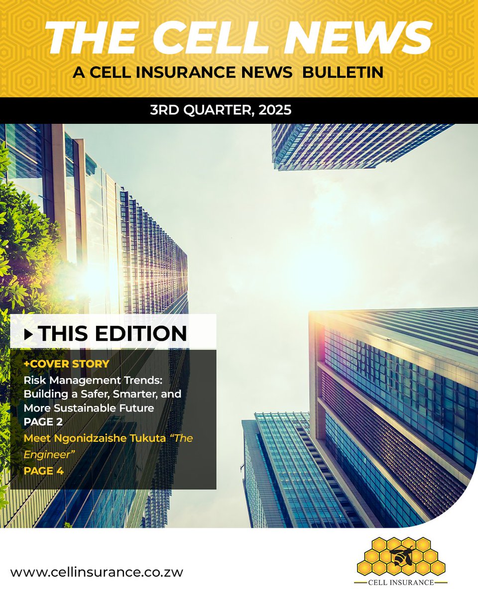 CellInsurance1's tweet image. We are excited to share the latest edition of the Cell News, focusing on risk management trends. In this edition, the employee spotlight is  on Ngonidzashe Tukuta “The Engineer.”

Click the link to read the full edition on our website.

cellinsurance.co.zw/2025/11/17/the…