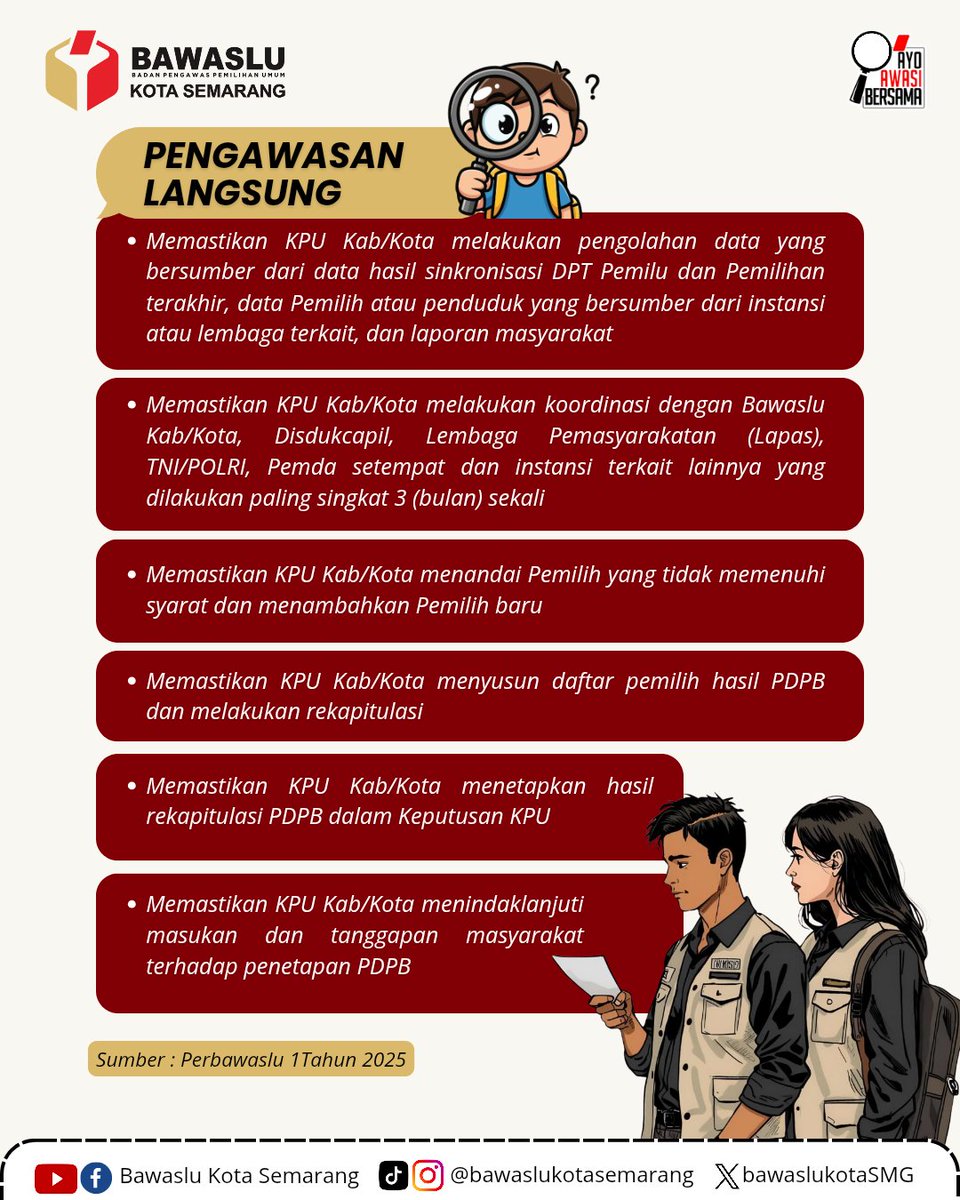 bawaslukotaSMG's tweet image. Hai #SahabatBawaslu Bagaimana sih mekanisme yang dilakukan oleh Bawaslu dalam pengawasan Pemutakhiran Data Pemilih Berkelanjutan (PDPB)?? 🧐

Yuk simak postingan diatas #Sahabat

#PengawasanPDPB
#BawasluKotaSemarang
#AyoAwasiBersama