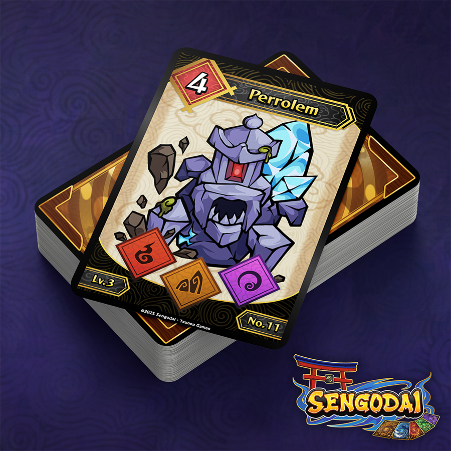A creature that at first appears calm and peaceful, illuminating the paths to temples... 🏮🏯

But beware if you approach its crystals, it will attack you ferociously! 💎🪨

Get this card in Sengodai, coming soon! ⛩️🃏

#indiegame #gamedev #gaming #godotengine #madewithgodot