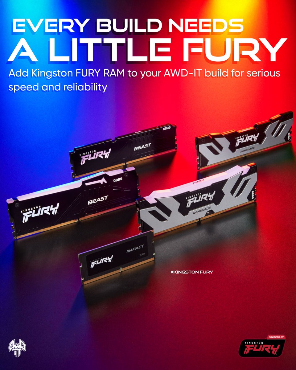 ⚡ Every build needs a little FURY

Kingston FURY DDR5 RAM isn’t just memory — it’s the heart of your PC.

✅ Faster load times so you jump into games instantly
✅ Smooth multitasking for streaming, editing, and gaming at once
✅ Ultra-responsive performance that keeps up with
