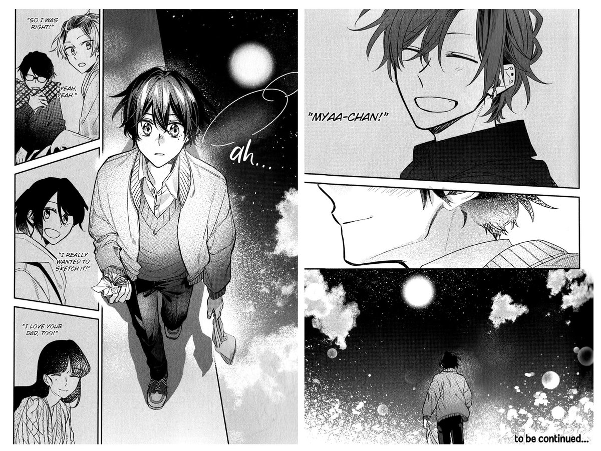 I love how everyone around Miyano supports his decision &amp; relationship with Sasaki.
His friends, colleagues, family, and Sasaki himself, who is and will always be his most important pillar of support.
The way he smiles, his happiness, and the feeling everything is as it should be