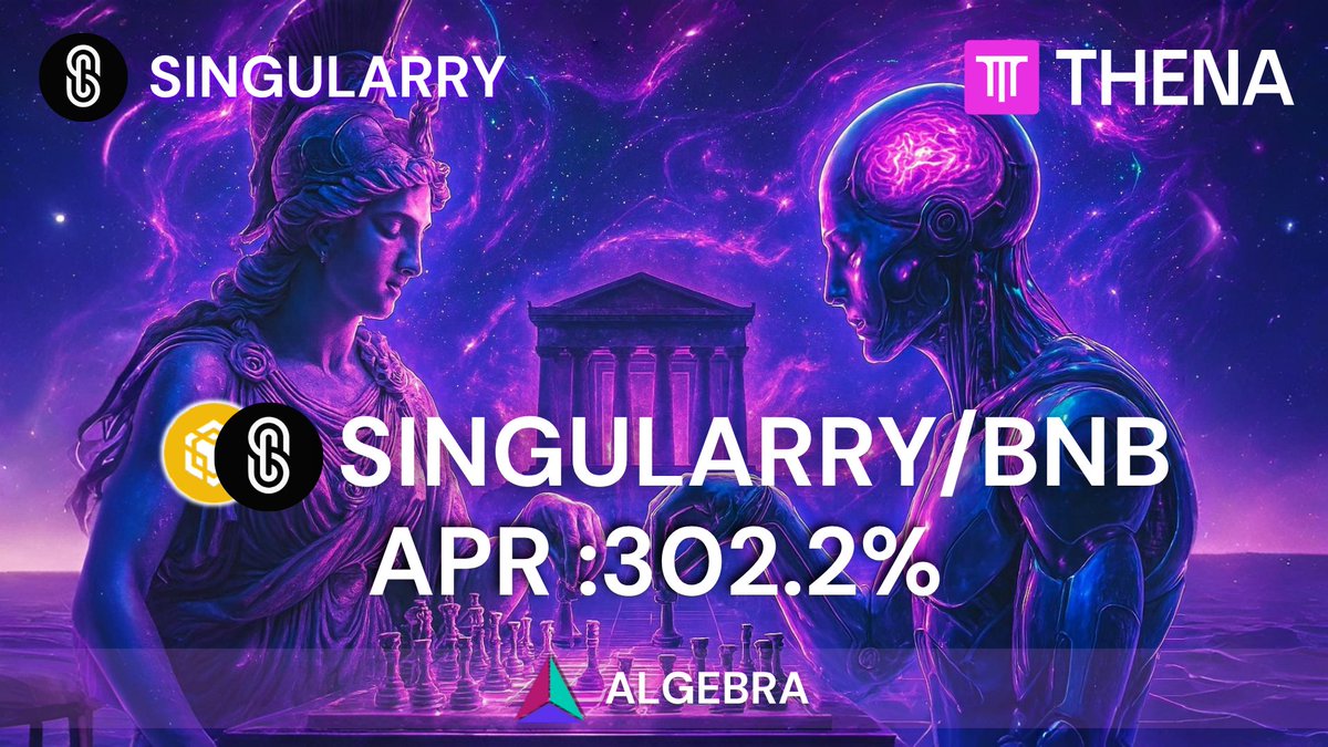 Tomorrow’s traders won’t follow trends, they’ll leverage intelligence that evolves with them 🧠

Become a part of the DeFAI Revolution now with <a href="/singularryai/">Singularry</a> &amp; <a href="/ThenaFi/">THENA</a> 🏛️

SINGULARRY/BNB Pool Now loaded with 302% APR on THENA 🔥

CL pools powered by <a href="/CryptoAlgebra/">Algebra DEX Engine ➡️ Devconnect ARG 🇦🇷</a>  ✨