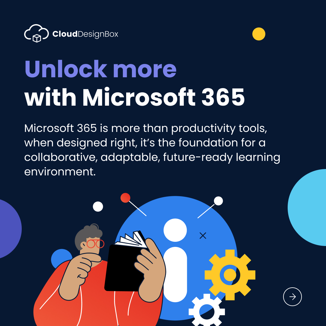 CloudDesignBox's tweet image. Microsoft 365 ≠ just productivity.

It’s a platform for smarter, more flexible learning.
•Collaboration
•Personalisation
•Future-ready tools

Download the free guide: clouddesignbox.co.uk/beyond-the-vle…

#EdTech #Microsoft365 #ModernLearning #BeyondTheVLE
