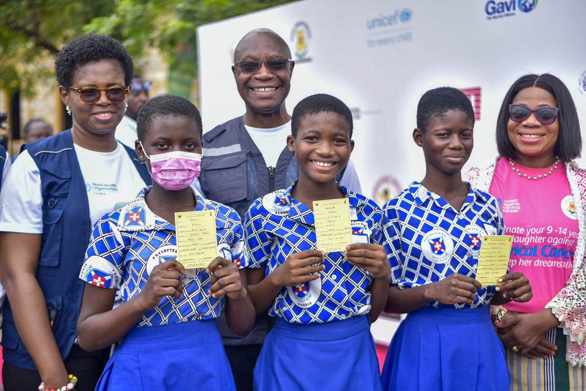 WHOGhana's tweet photo. #CervicalCancer claims the lives of nearly 2000 women in Ghana every year.

This #WorldCervicalCancerEliminationDay, we reflect on Ghana’s recent #HPV vaccination campaign &amp; highlight the extraordinary efforts of health workers driving elimination.

More➡️ https://t.co/tWVyhhRaIY https://t.co/ZOJad5v08V