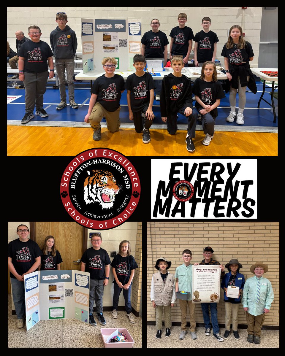 The two robotics teams from BHMS took home trophies over the weekend after competing in Kokomo. They have advanced to semi-state! Way to go, Tiger Tech! They are coached by Miss Tonner, Miss Xayyachack and Rebecca Brown. #BHMSD #oneBluffton #EveryMomentMatters