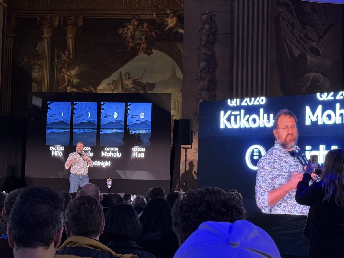 Aloha alpha! via <a href="/IOHK_Charles/">Charles Hoskinson</a> 

The <a href="/MidnightNtwrk/">Midnight</a> roadmap in a slide. 

Unintentional selective disclosure there re Kukolu Q1 2026 😀