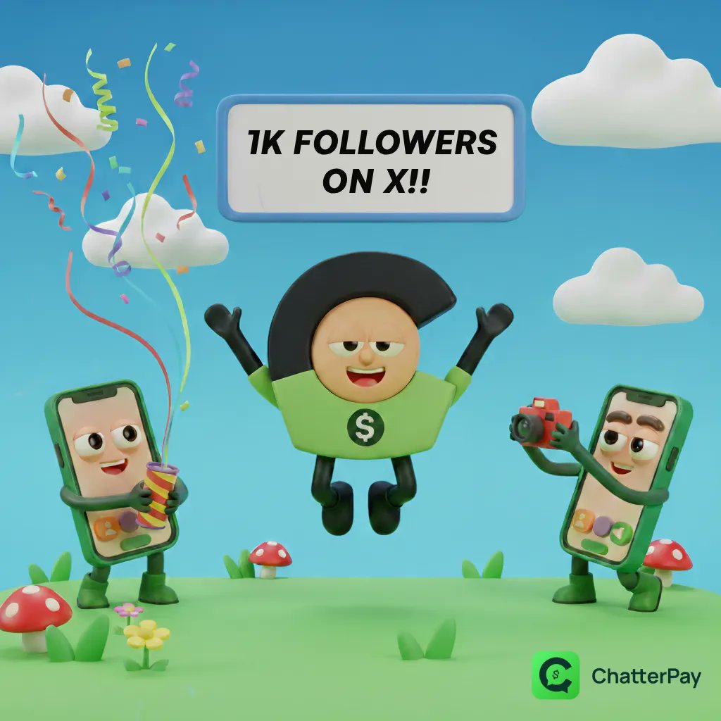 chatterpay's tweet image. Just hit 1,000 followers 💚 

Every single one matters.

You&apos;re helping build a future where anyone can use crypto without barriers.

Thank you. Let&apos;s keep building together.