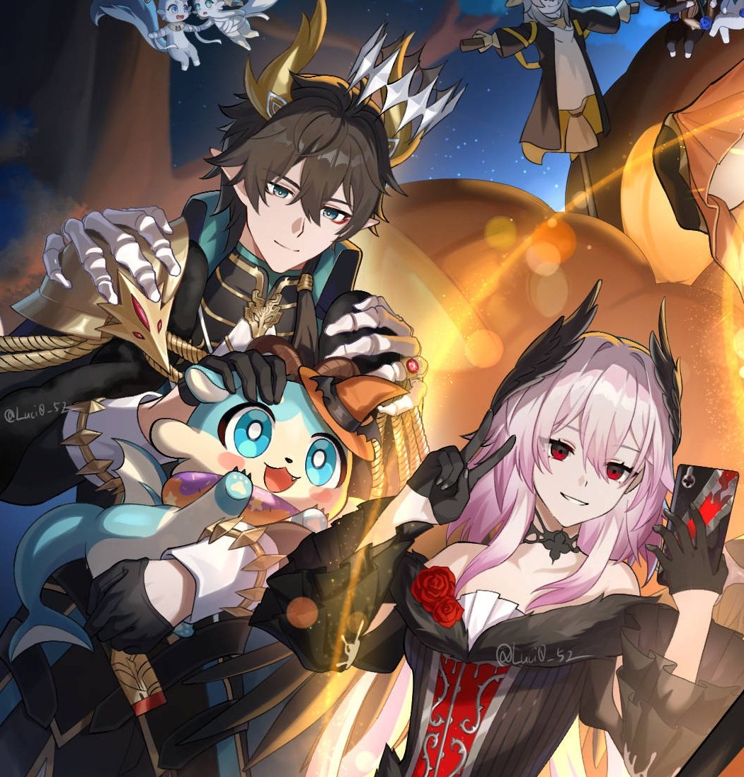 ハロウィンイラストやっと完成しそう🥹明日19時頃投稿できるよう頑張ります