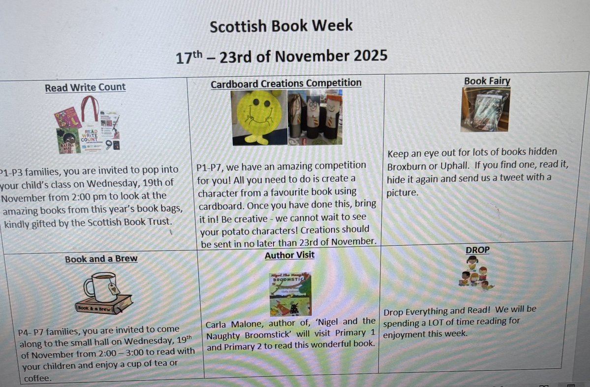 wlstnicholasps1's tweet image. Here are some of our plans for Scottish Book Week! We’re looking forward to welcoming our families in for all the exciting events we’ve got planned. We cannot wait to celebrate the joy of reading together.#lovereadingstnics