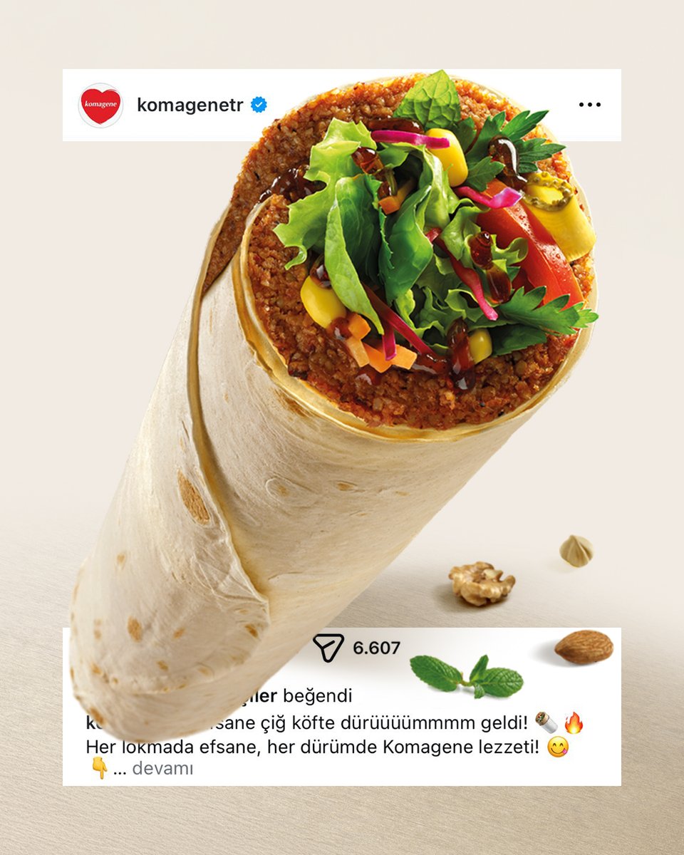 Efsane çiğ köfte dürüm!🌯

#Komagene #etsizçiğköfte #efsane #lezzet