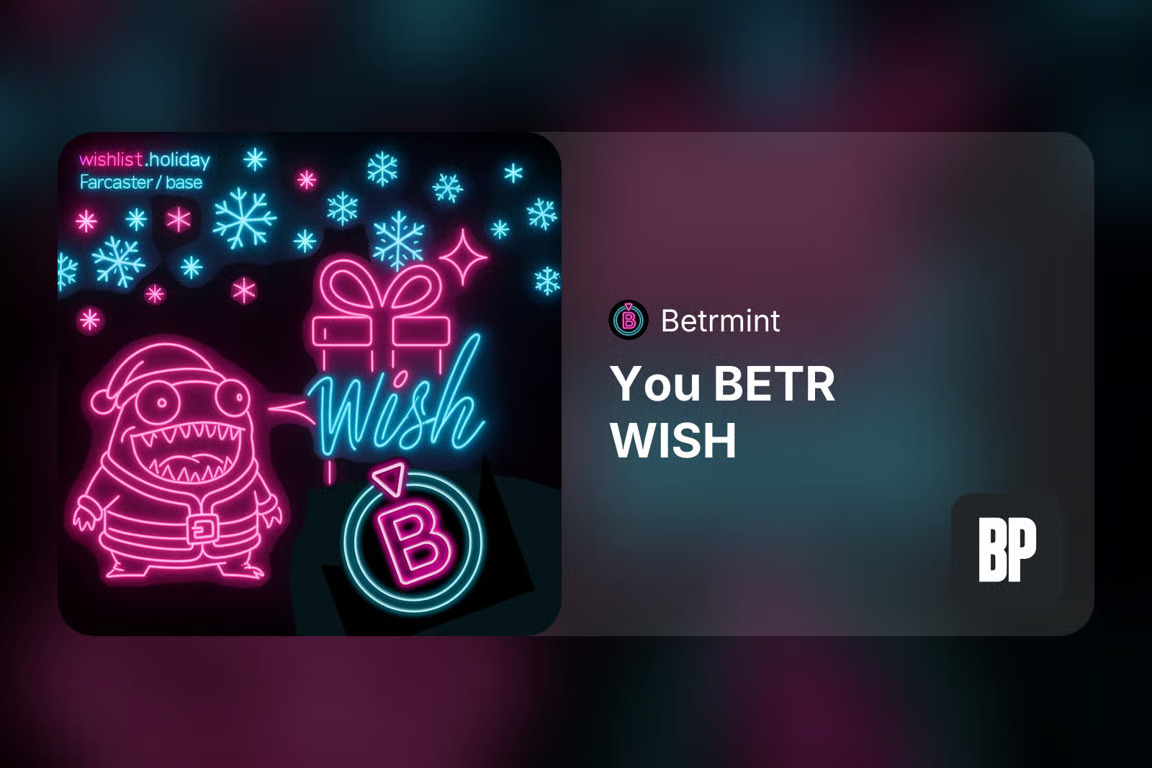 mykcryptodev's tweet image. Tune in today at 3pm ET on the @betrmint miniapp for some LIVE fun with $WISH!!

🎅 ho ho ho