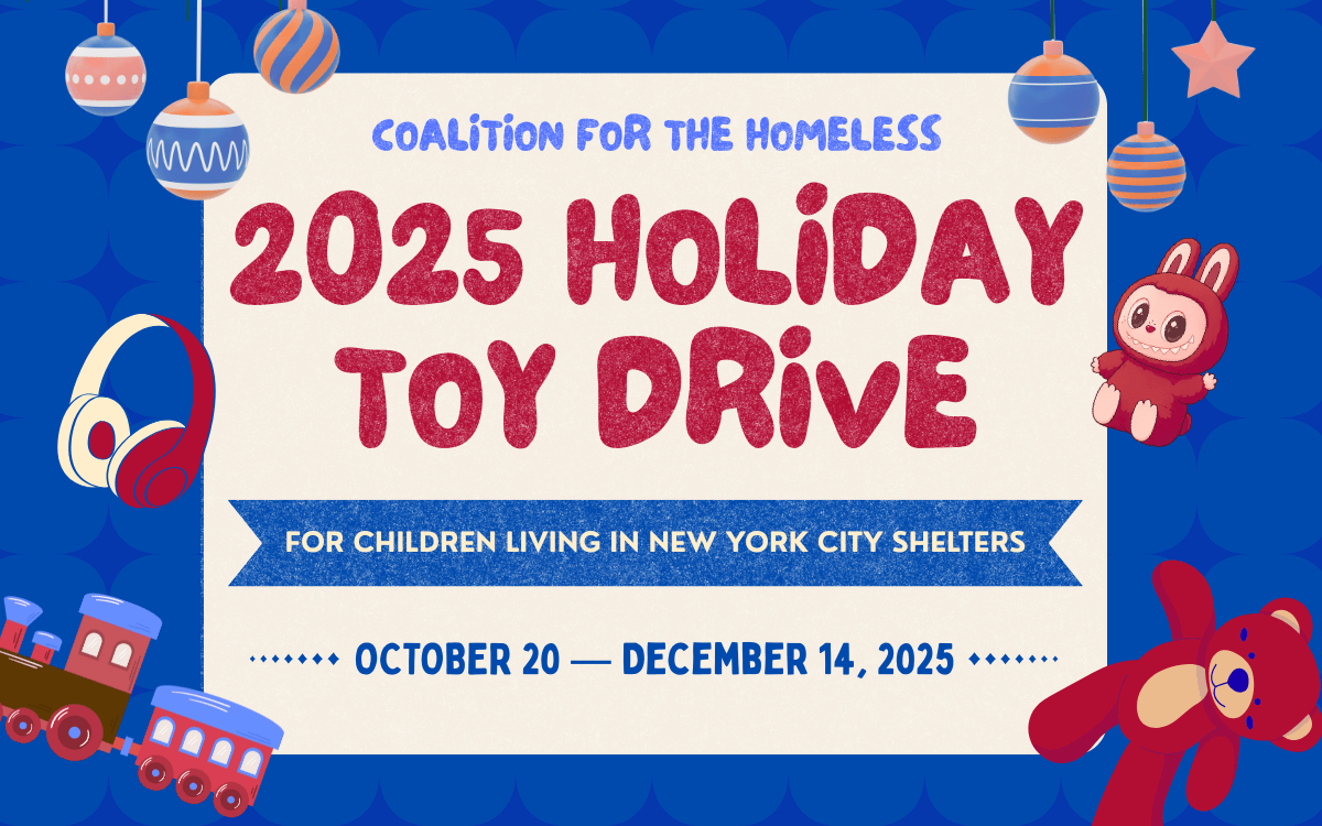 NYHomeless's tweet photo. Our  Holiday Toy Drive for 2025 is on now! Let’s spread the joy this season  with something as simple as a gift for a child in need. Your gift – whether it’s a stuffed animal, a book, or a game – isn’t just a toy. It’s proof that someone cares. https://t.co/fJrZJCYuEF https://t.co/hxzZCv8NcT