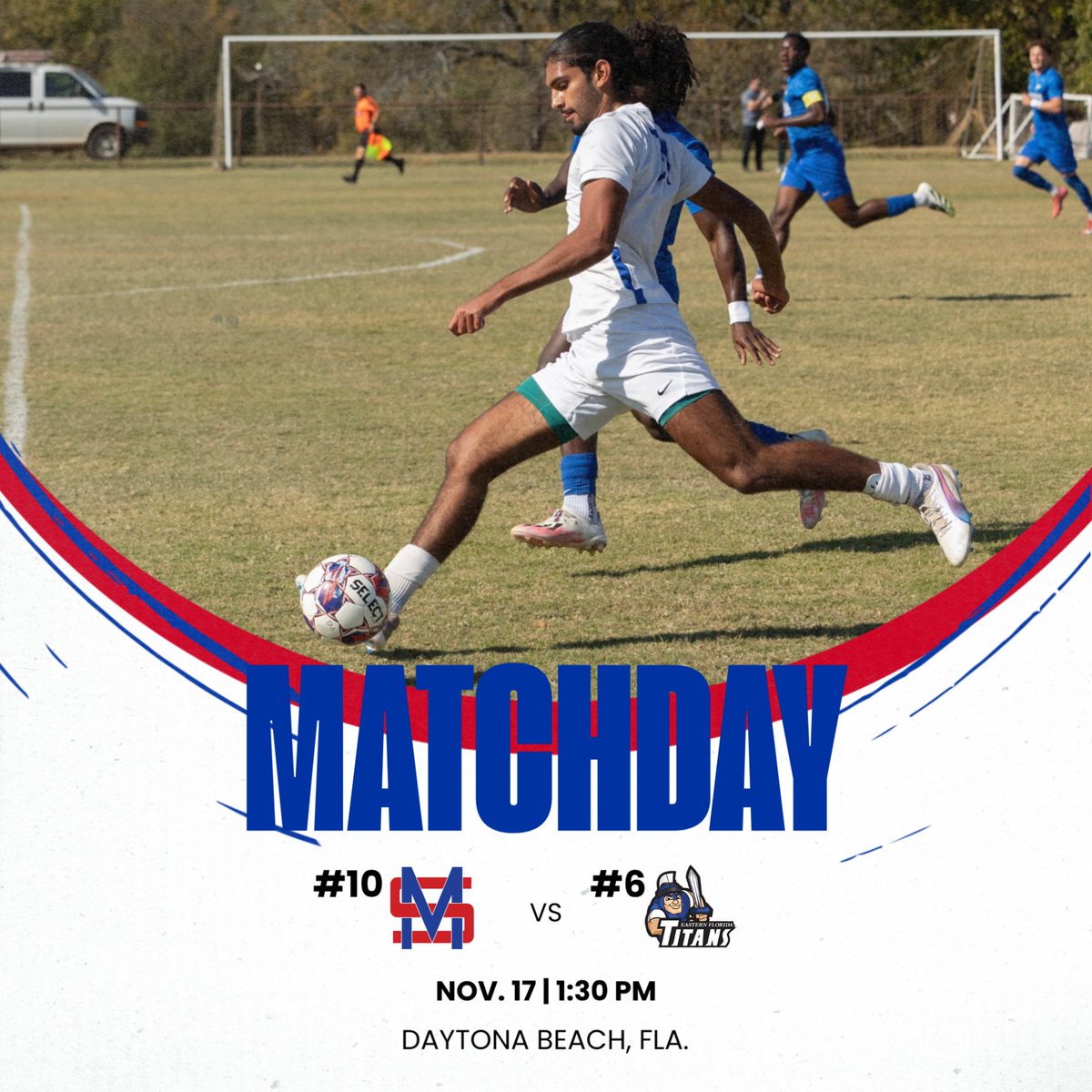🚨⚽MATCHDAY⚽🚨

The No. 10 Murray State College men's soccer team battles No. 6 Eastern Florida State College in the NJCAA Division I Men's Soccer Championship today!

⏰: 1:30 P.M.
📹: njcaa.org/network/champi…
📈: njcaastats.prestosports.com/sports/msoc/20…
📍: Daytona Beach, Fla.

#GoAggies