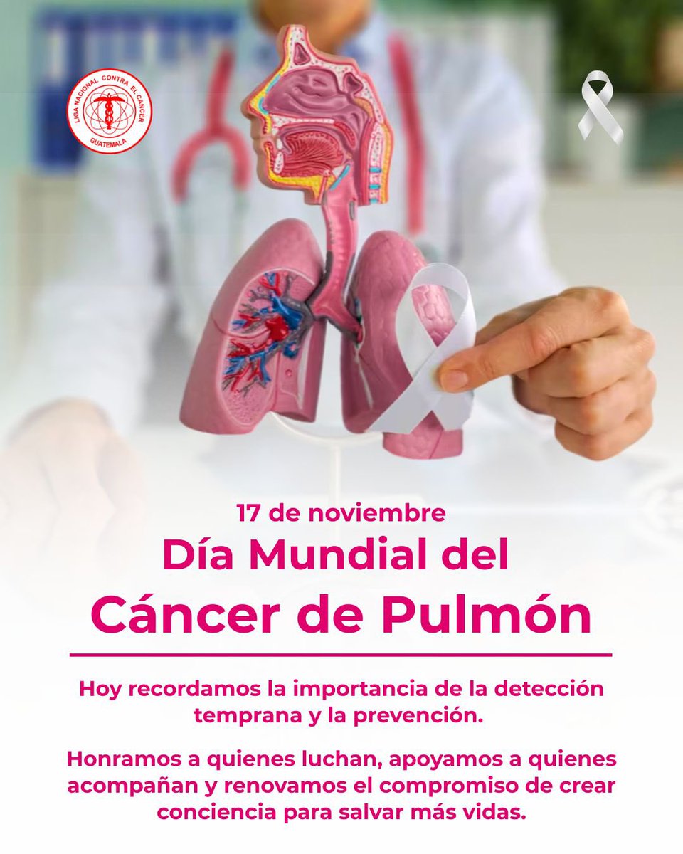 Día Mundial Cáncer de Pulmón

Hoy conmemoramos y nos solidarizamos con las personas que padecen cáncer de pulmón en todo el mundo, especialmente con nuestros pacientes a quienes les reiteramos #NoEstánSolos

#INCANGT #LigaCáncerGuate #17Nov #CáncerDePulmón #JuntosSalvandoVidas