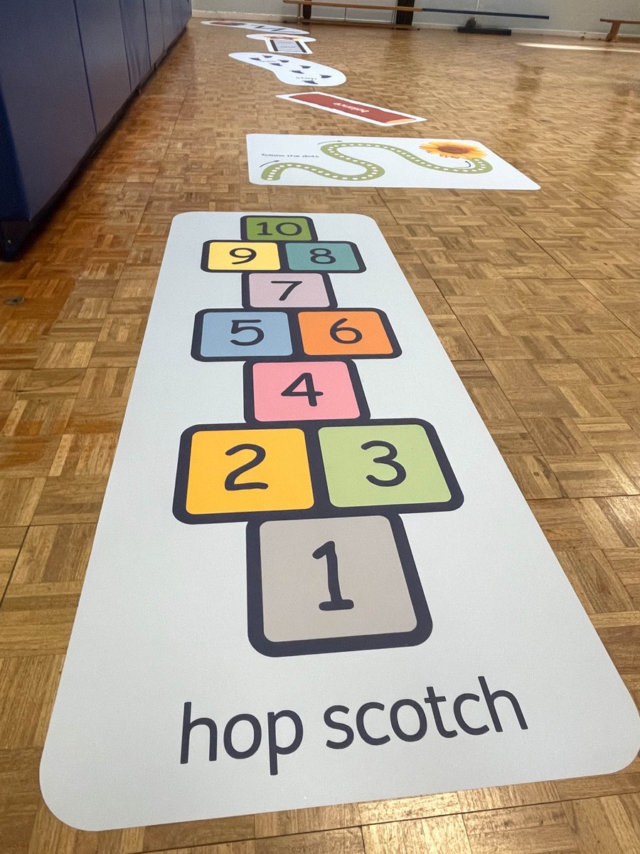 twothirdsdesign's tweet photo. 💠 Main Hall Hopscotch Trail
Jump, balance, move! 💫
We added a bright new hopscotch trail in the main hall — promoting physical activity, coordination and fun for pupils of all ages.
#DesignForGood #SchoolDesign #Wellbeing #SensoryDesign https://t.co/mAAPNi42FG