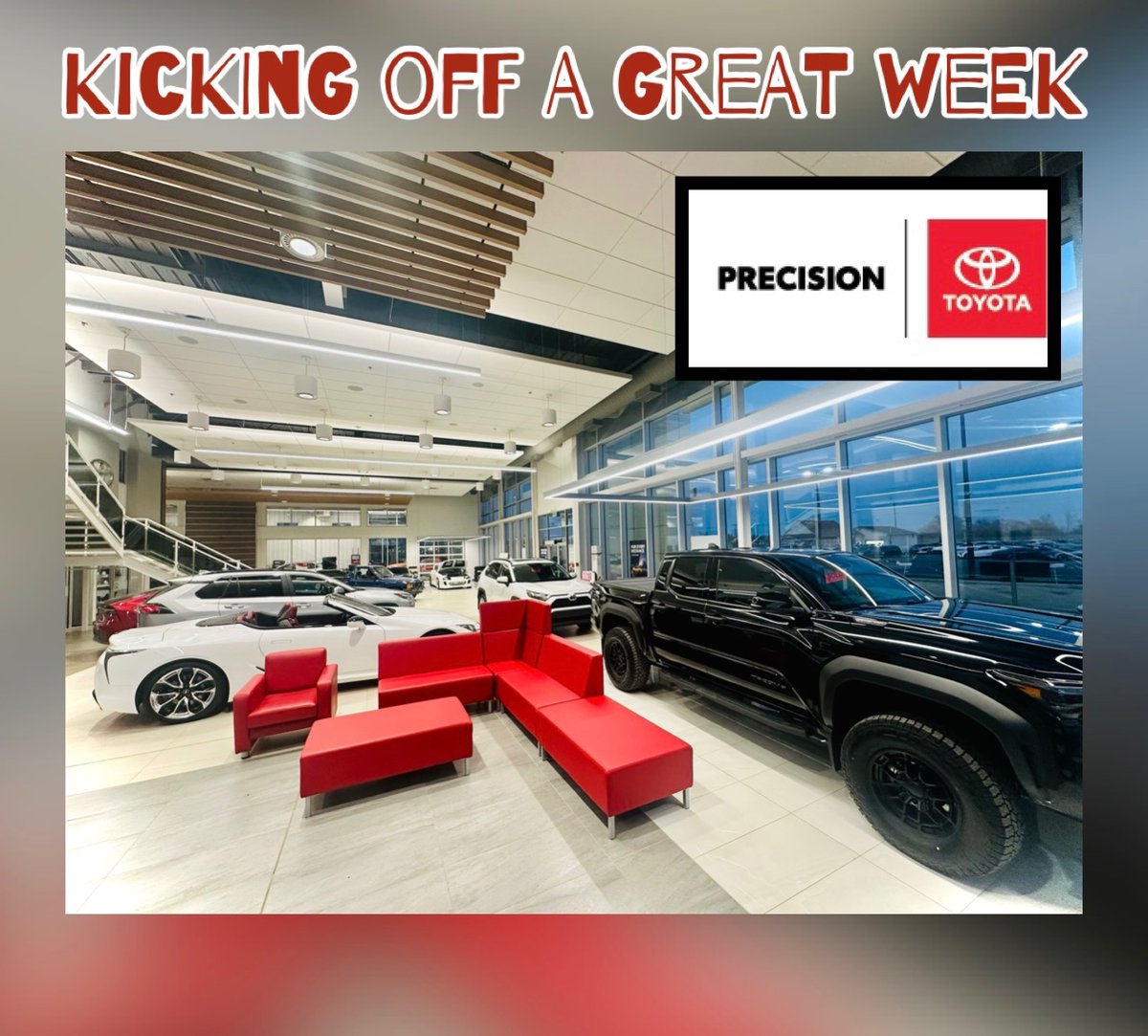 Grey Cup snacks: gone. Voice: hoarse. Monday motivation: loading…
Good thing we’ve got something shiny to boost your spirits this morning! 🚗✨

📍404 18th St N
📞 204.725.0508 
🌍 precisiontoyota.ca 

#westmandealership #brandonmb #precisiontoyotabrandon #greycup