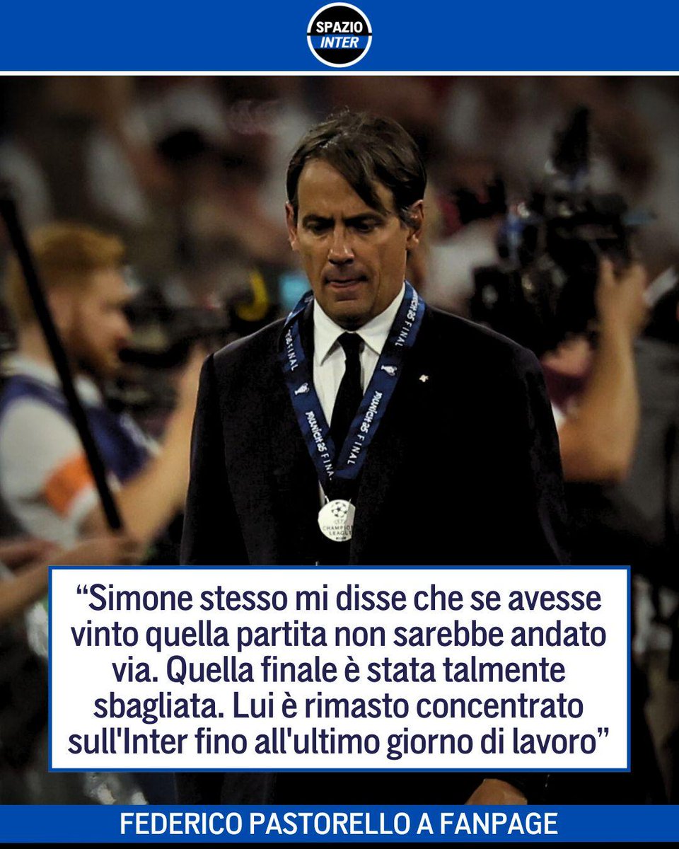SpazioInter's tweet image. L&apos;addio all&apos;Inter spiegato dall&apos;agente di Simone Inzaghi 👀

In un&apos;intervista rilasciata a Fanpage, Federico Pastorello ha sottolineato che la trattativa con l&apos;Al-Hilal cominciò ben prima della finale di Champions League contro il PSG 🗣️

#Inzaghi #Inter #SpazioInter