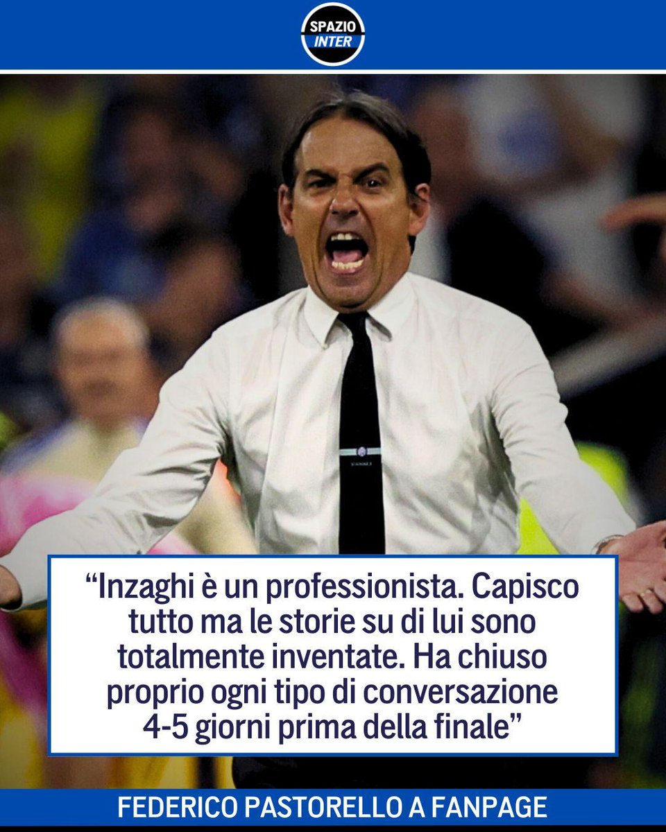 SpazioInter's tweet image. L&apos;addio all&apos;Inter spiegato dall&apos;agente di Simone Inzaghi 👀

In un&apos;intervista rilasciata a Fanpage, Federico Pastorello ha sottolineato che la trattativa con l&apos;Al-Hilal cominciò ben prima della finale di Champions League contro il PSG 🗣️

#Inzaghi #Inter #SpazioInter