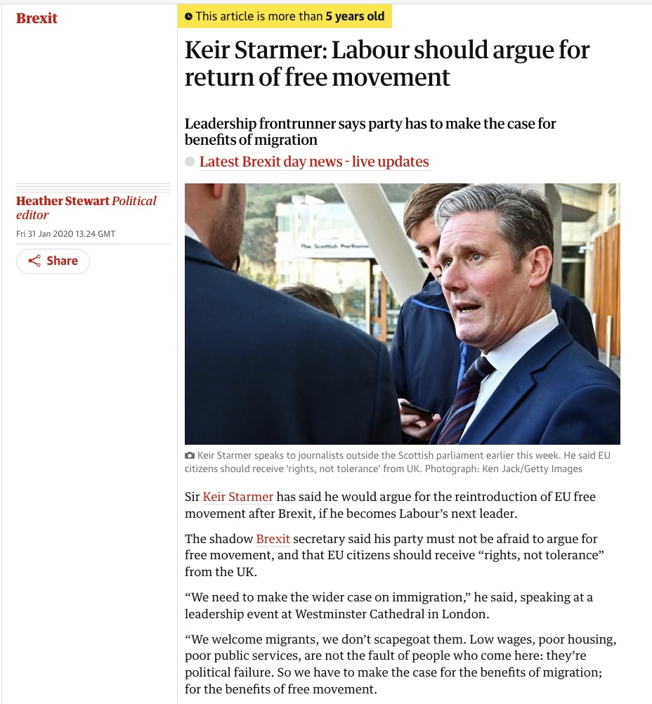 AdamBienkov's tweet image. “We welcome migrants, we don’t scapegoat them".

How Keir Starmer promised Labour MPs and members he would lead his party on immigration