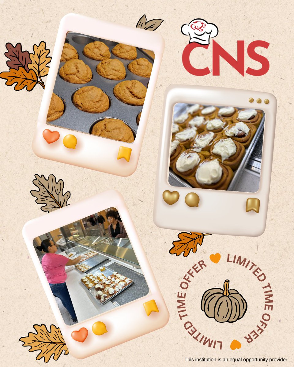It's Pumpkin Spice season at <a href="/CrosbyISD/">Crosby ISD</a>! 🧡 Pumpkin Muffins will be available across all our schools until the end of December, and Pumpkin Cinnamon Rolls will be at <a href="/CrosbyHigh/">Crosby High School</a> for the rest of the semester.

🔗 See our complete menus online: schoolcafe.com/crosbyisd

<a href="/CrosbyISD/">Crosby ISD</a>