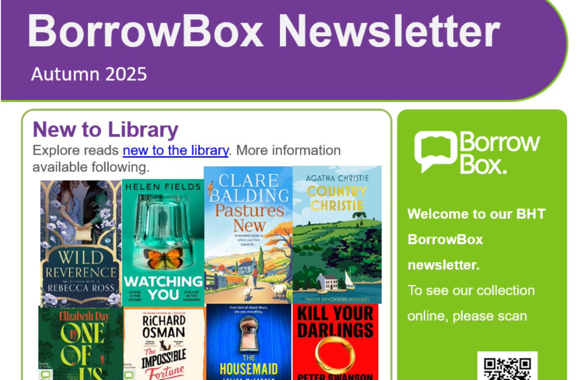 bucksnhslibrary's tweet image. 💫Our new BorrowBox Newsletter is now available! 📚
Check out more here:
buckshealthcare.nhs.libguides.com/library/borrow…
#BHTLibrary #BorrowBox #ebooks #audiobooks