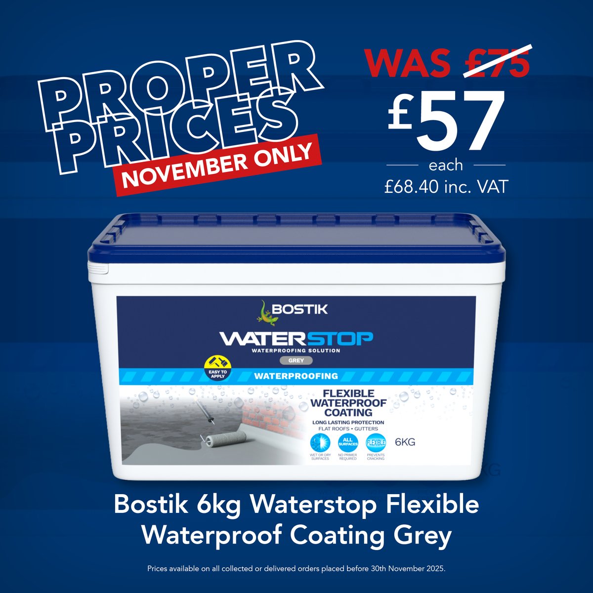 EHSmith's tweet image. Need to fix a leaky roof? ☔️

Get Bostik Waterstop Waterproofing Solution at a #proper amazing price!

Buy online or in-branch today to create a durable, watertight, and weatherproof seal on flat roofs, walls and more.
🛒 tinyurl.com/EHS-Waterstop
📌 tinyurl.com/EHS-Branch