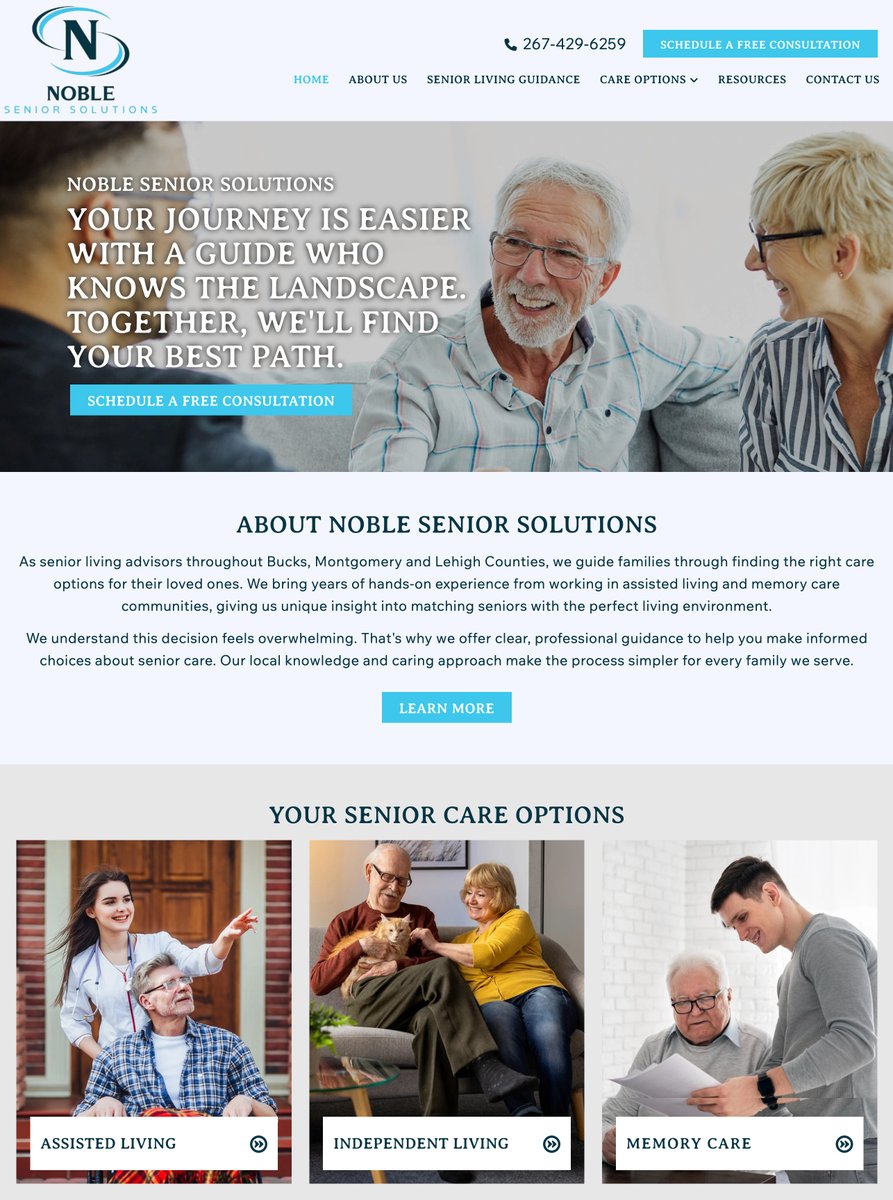 Optuno's tweet image. Congratulations to Noble Senior Solutions on the launch of their new website by @Optuno! They offer compassionate senior living guidance to help families find the right care with confidence and clarity.  nobleseniorsolutions.net￼

#customwebsites #optuno